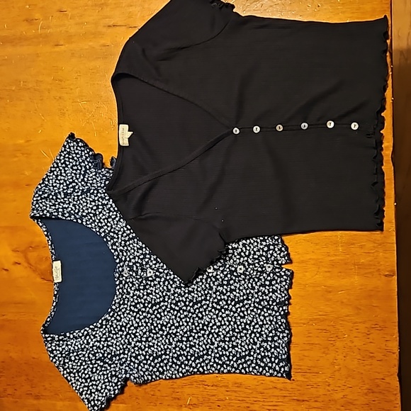 Tops - Set of two Ribbed Crop Tops. Juniors size Small.